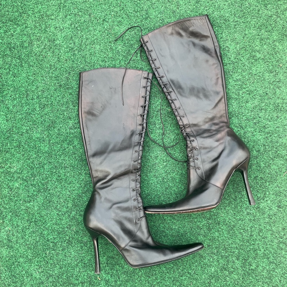 Catarina Lucchi  Italian leather mid calf pointed toe boot